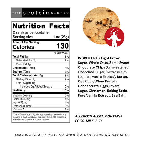 Oatmeal Chocolate Chip Protein Cookie - The Protein Bakery