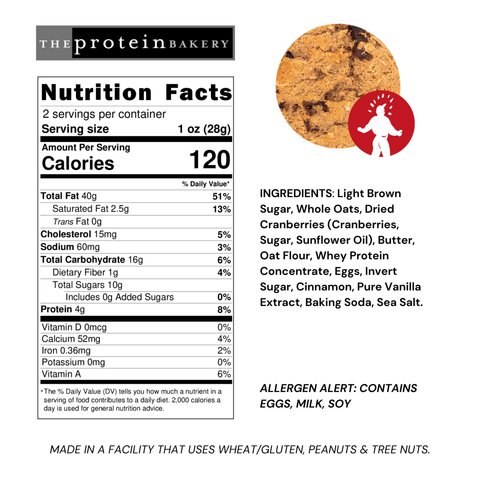 Oatmeal Cranberry Cookie - The Protein Bakery