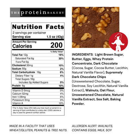 Walnut Protein Brownie - The Protein Bakery